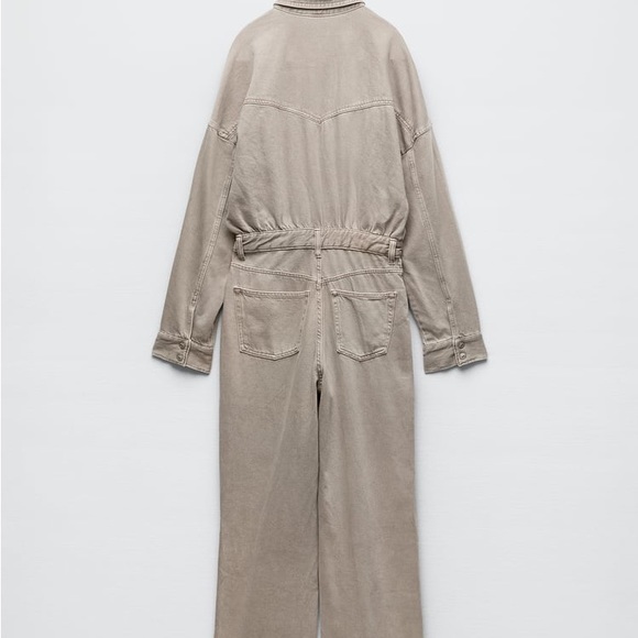 Zara TRF Long Denim Jumpsuit - Picture 13 of 16
